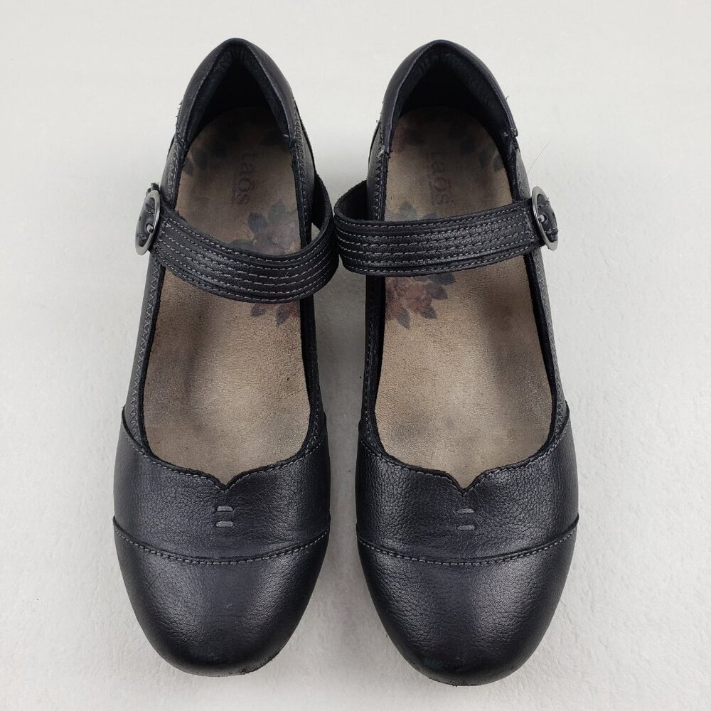 Taos Virtue Mary Jane Shoe Womens 8.5 Black Leather Strap Walk Comfort Low Heel - Picture 3 of 13